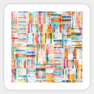 Summer Pastel Geometric and Striped Abstract on cream Sticker